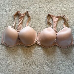 2 Victorias Secret racer back front clasp perfect coverage bras in EUC Sz 32DDD